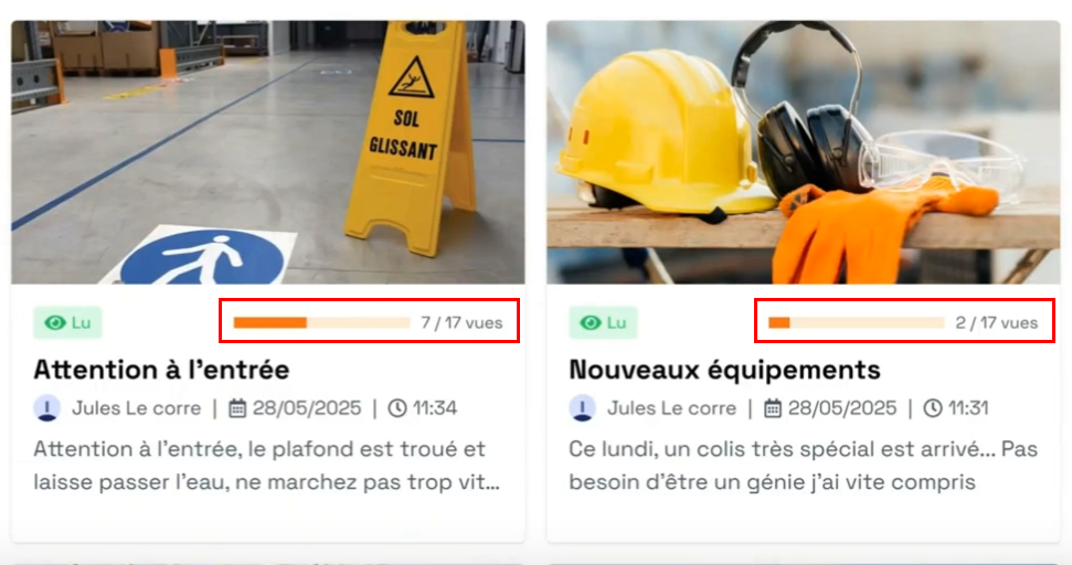 Ratio de vues des annonces